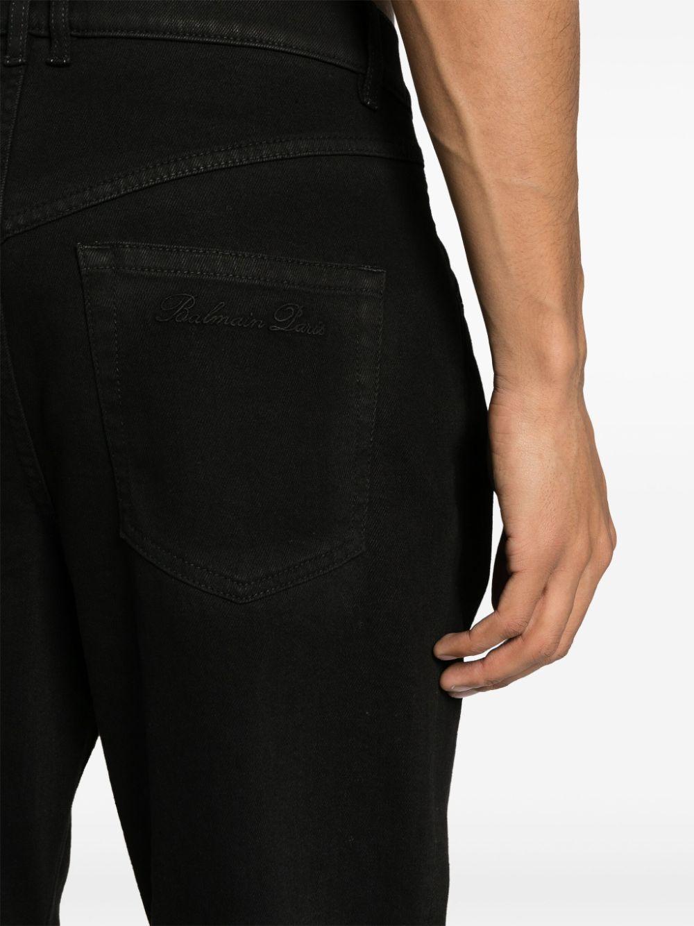 Logo-embroidered straight-leg jeans<BR/><BR/><BR/><BR/><BR/><BR/><BR/> CH1MI070DD96 0PA BALMAIN 