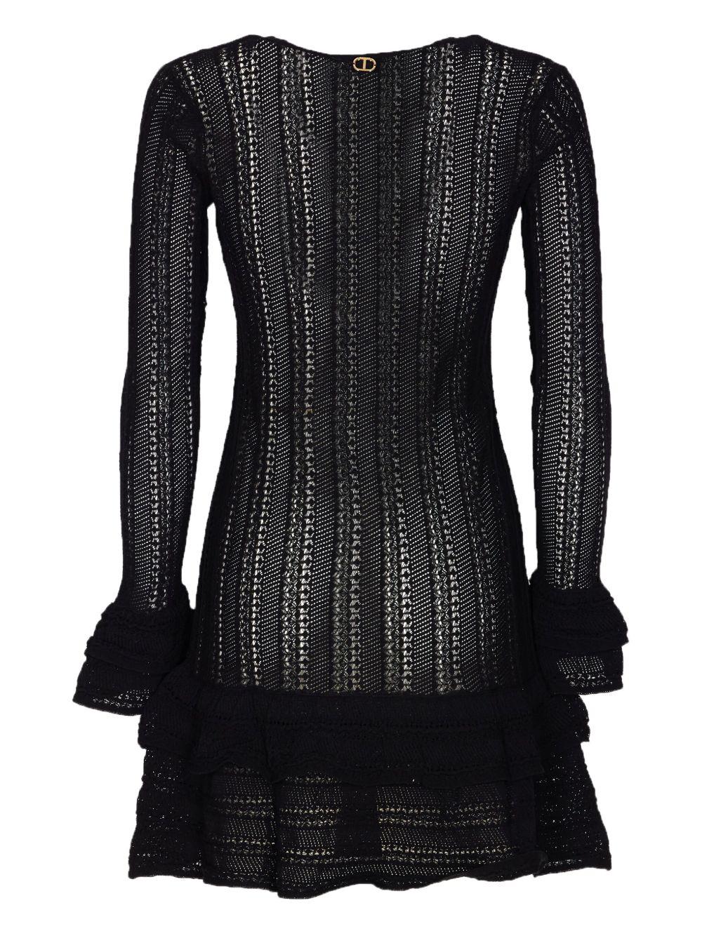 Short knit dress with flounces<BR/> 252TP3180 00006 TWINSET 