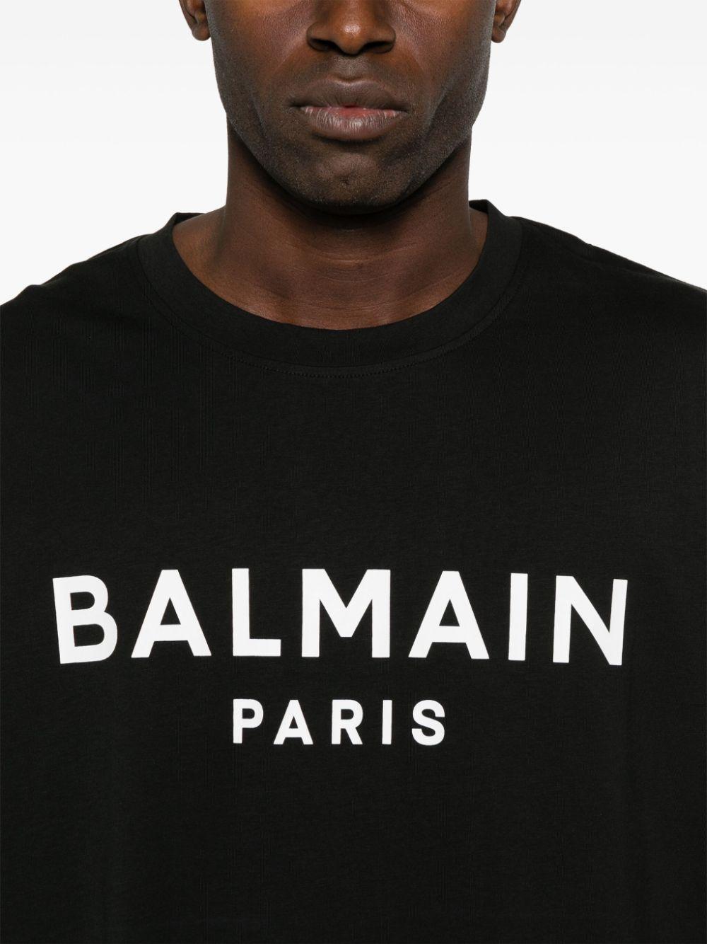 Logo-print T-shirt<BR/><BR/><BR/> EH1EG010BB73 EAB BALMAIN 