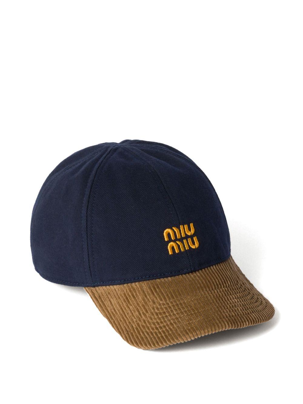 Baseball cap with ribbed inserts 5HC369 2CWDF0008 MIU MIU 