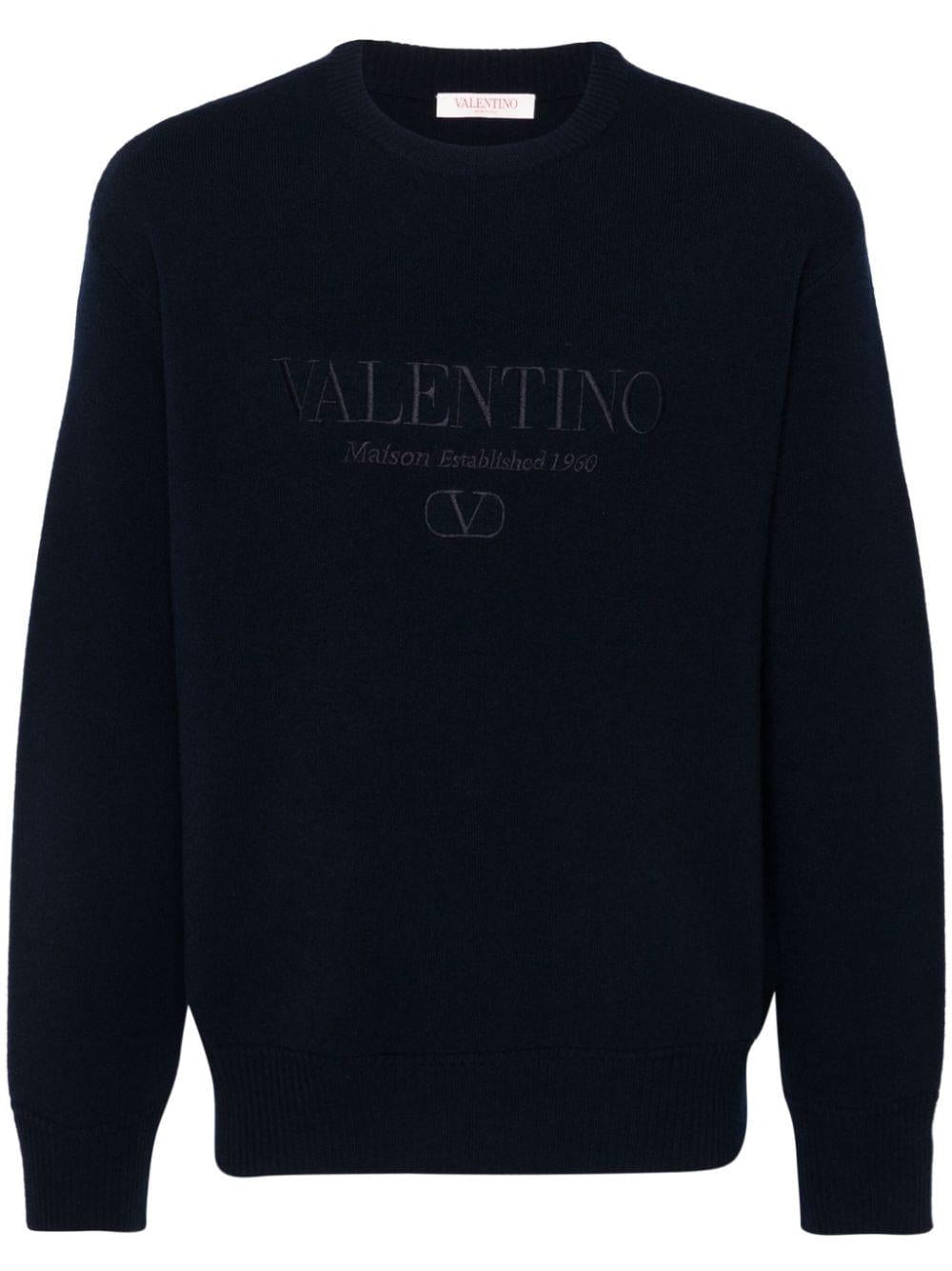 Embroidered-logo knitted jumper<BR/><BR/> 5V3KC30AACF 598 VALENTINO GARAVANI 