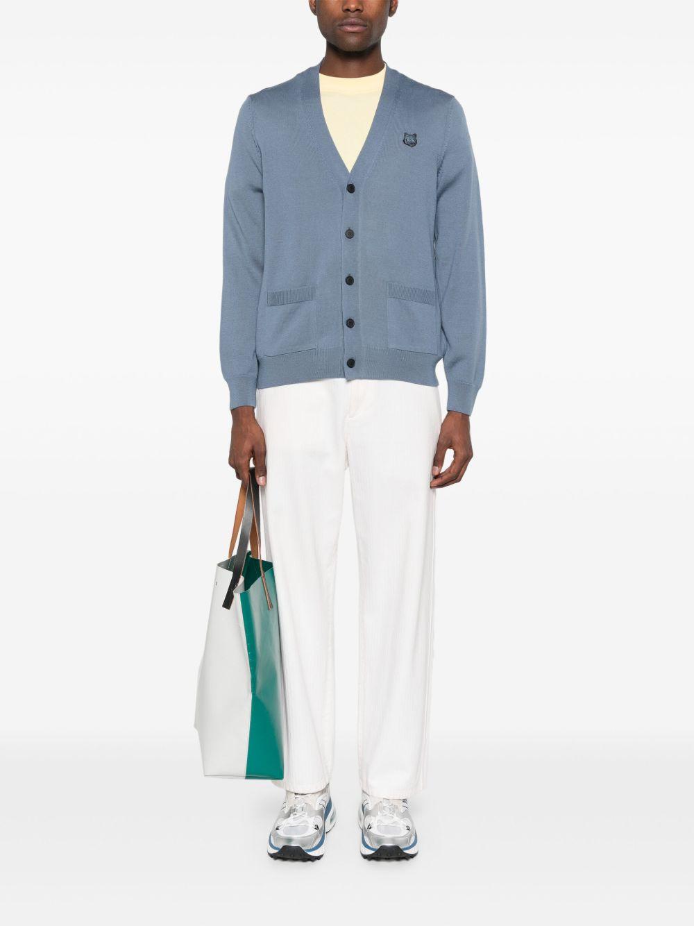 Bold Fox Head cardigan<BR/><BR/><BR/> MM00509KT1036 0075 MAISON KITSUNÉ 