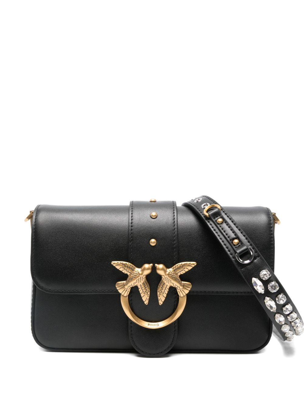 Medium Love Bag One Slouchy leather handbag with double shoulder strap 105824 A0QOZ99Q PINKO 