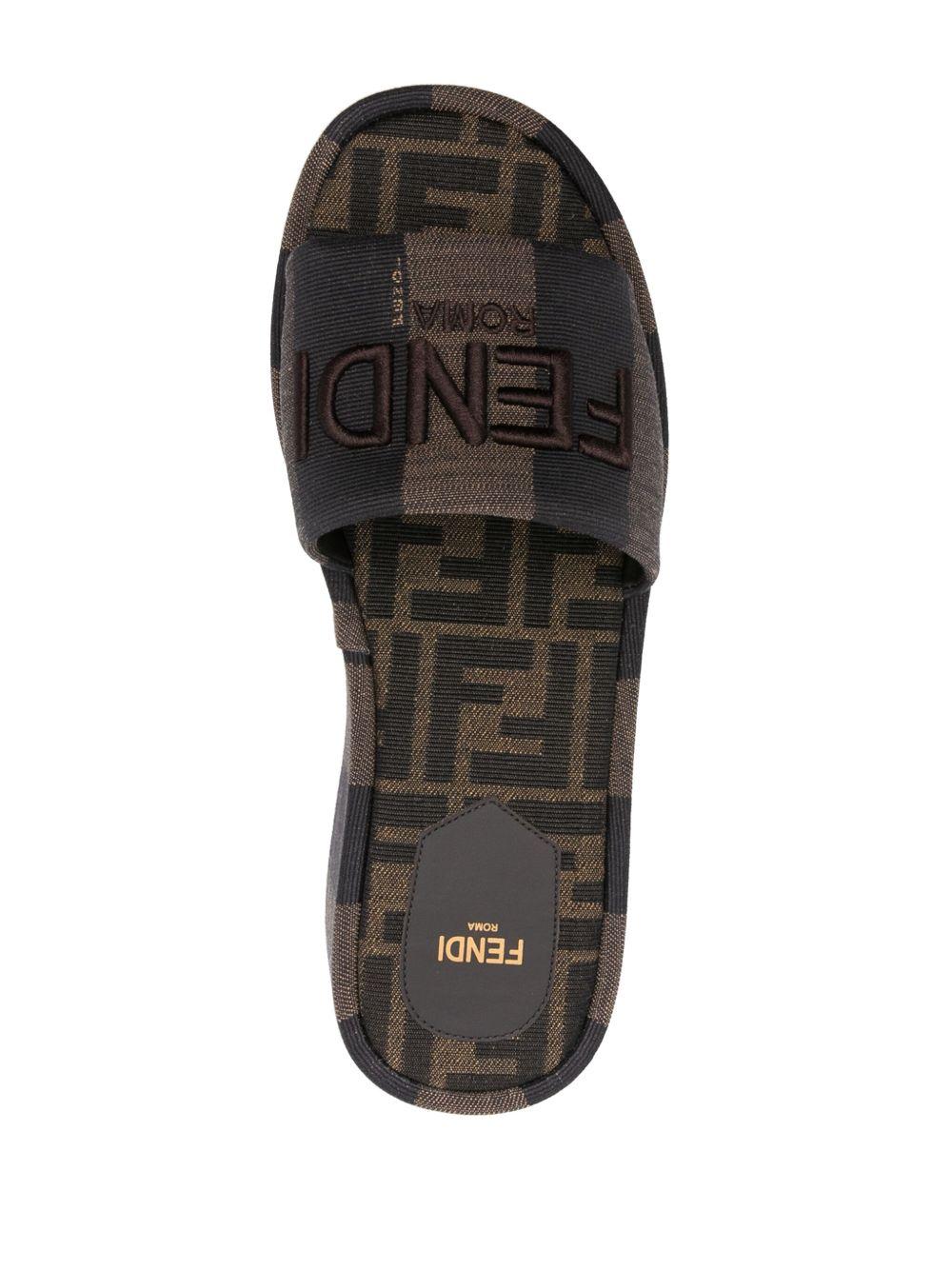Sunshine fabric flatform slides 8R8515 AORHF1P95 FENDI 