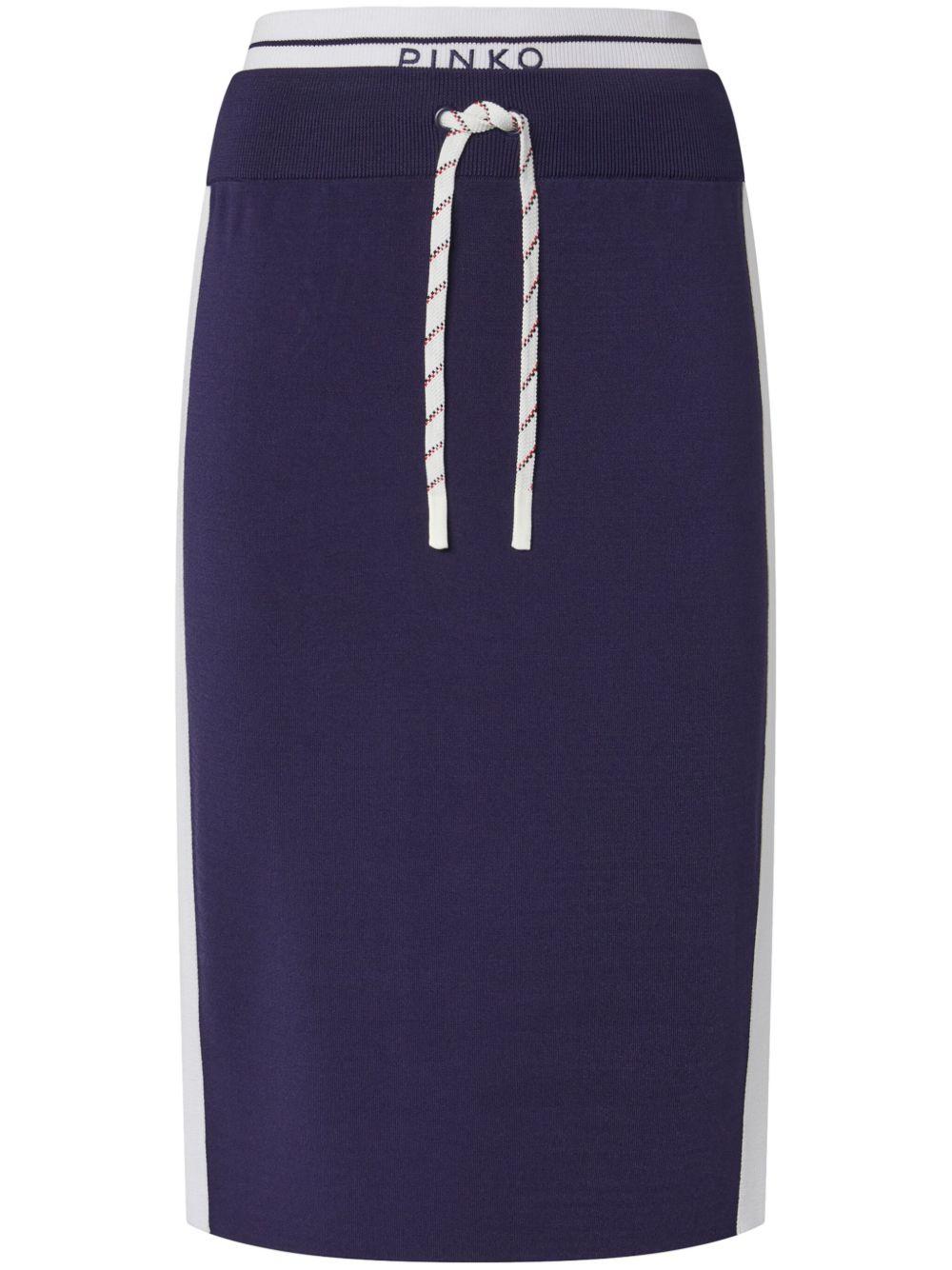Logo-waistband midi skirt<BR/> 104740 A2FQEZ1 PINKO 