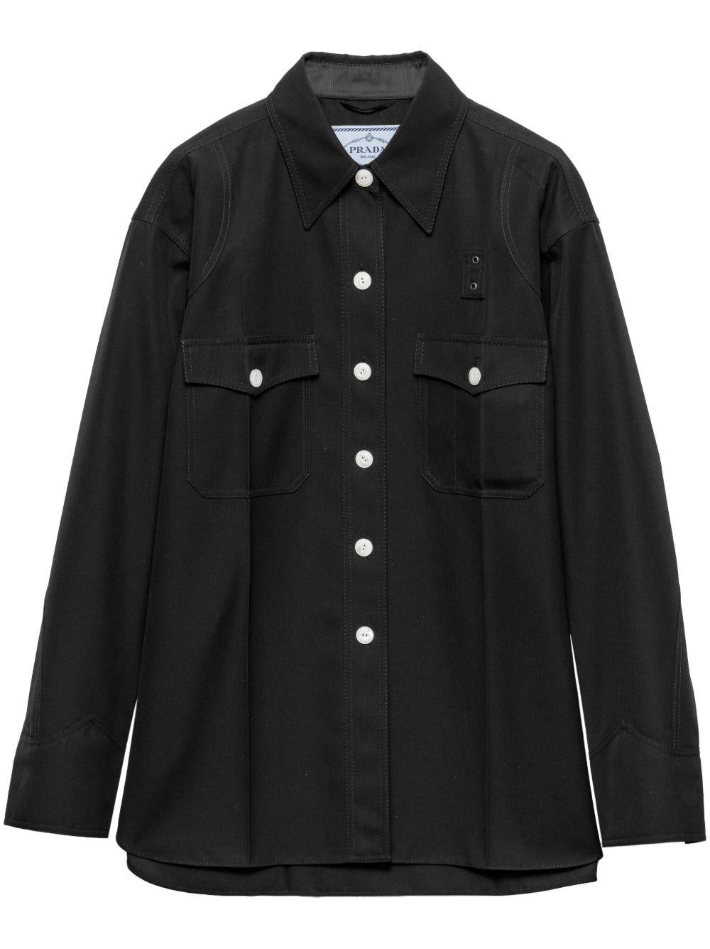 Wool gabardine coat<BR/><BR/><BR/> P614S 108NF0002 PRADA 