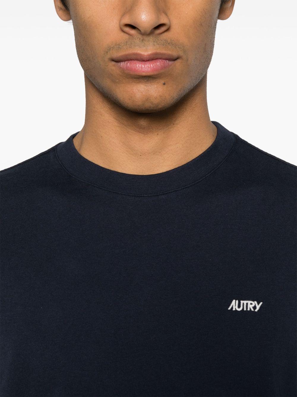 Logo long sleeves T-shirt LSPX A6JBJERSEY BLUE AUTRY 
