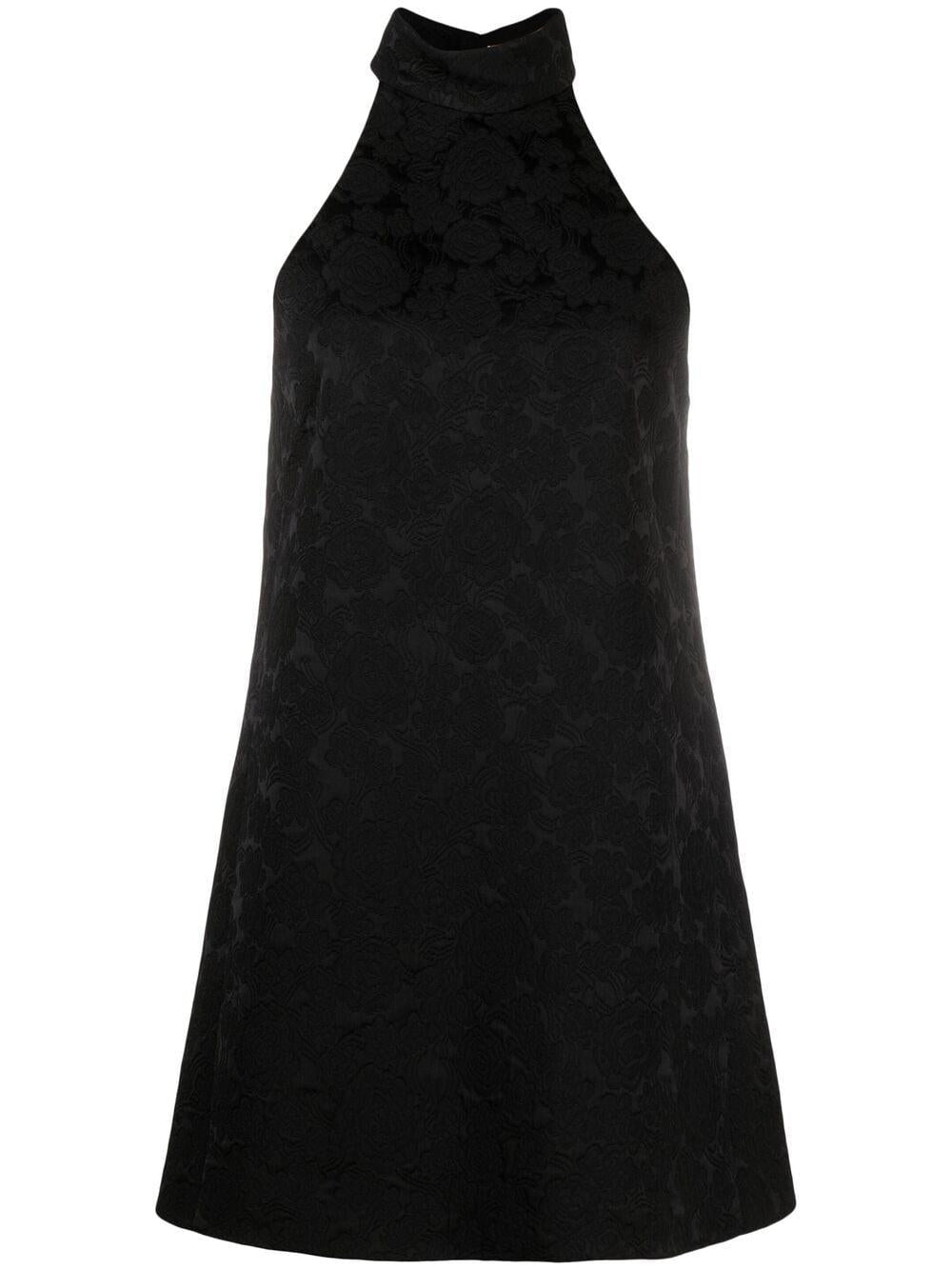 Black silk sleeveless A-line dress 657970Y830T 1000 SAINT LAURENT 
