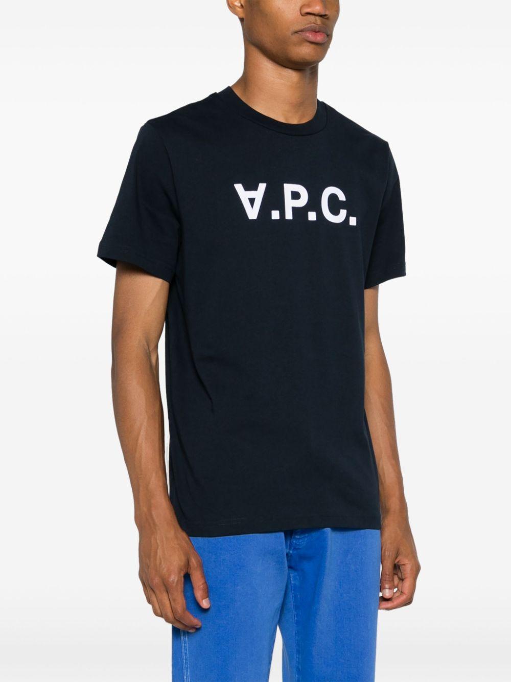 Flocked-logo cotton T-shirt<BR/><BR/><BR/> COHBM M26384TIQ A.P.C. 