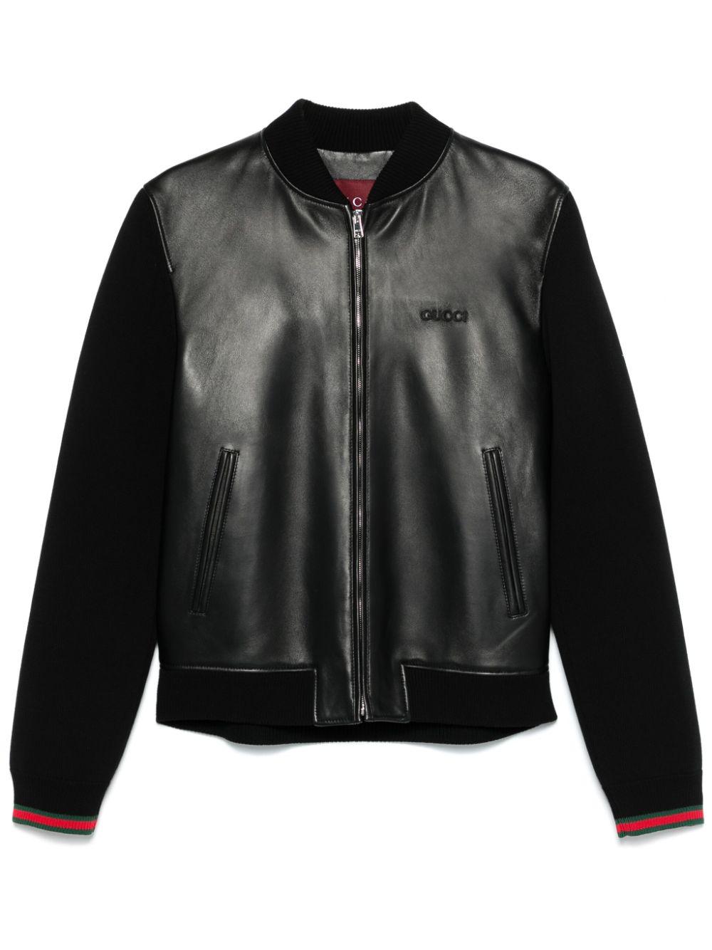 Leather bomber jacket<BR/><BR/><BR/> 793181 XNA291060 GUCCI 