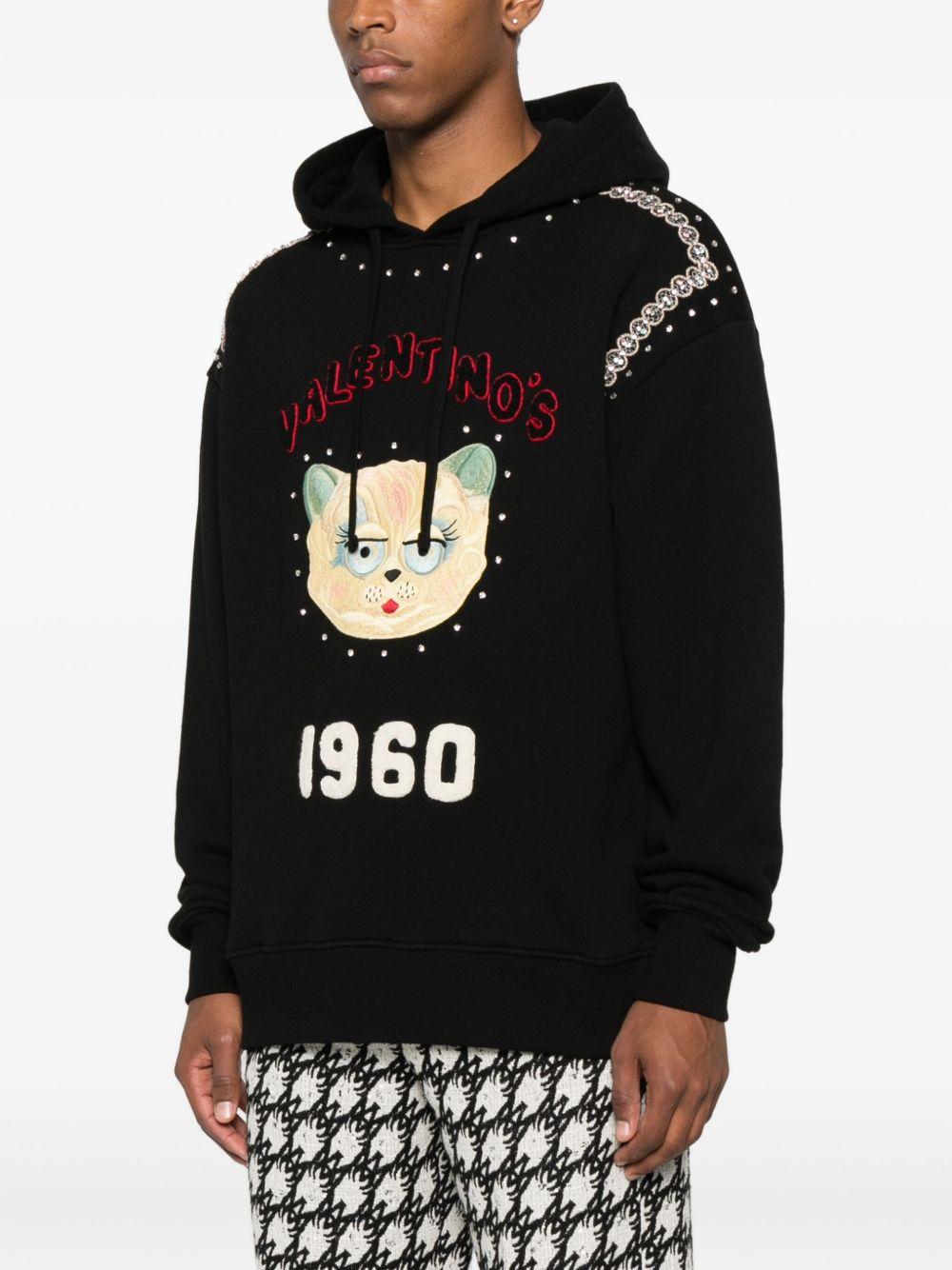 'Le Chat De La Maison' hoodie 7V3MF28NB31 0NO VALENTINO GARAVANI 