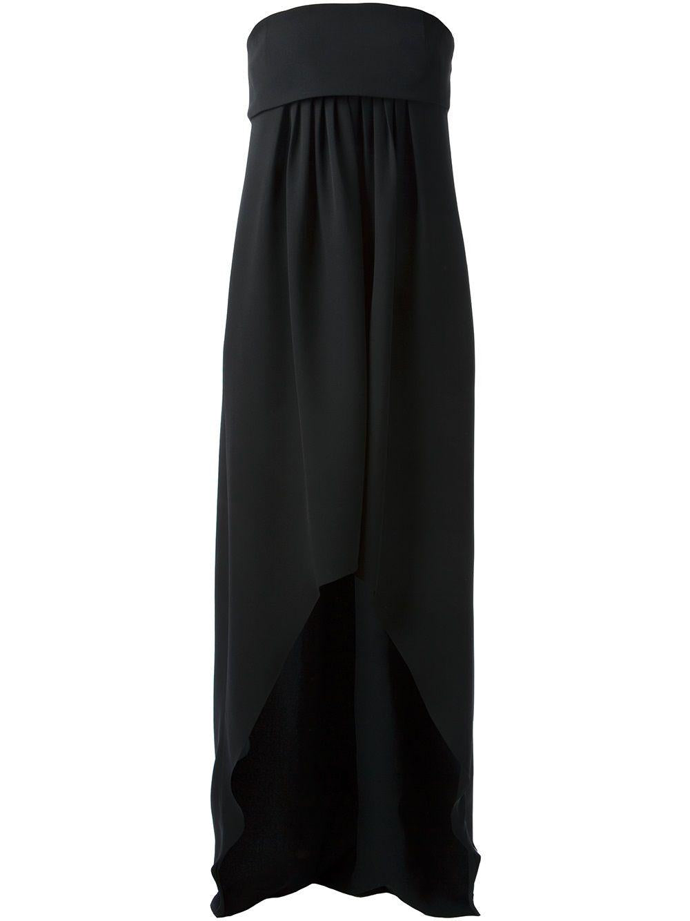 Black silk pleated bustier dress 339493 YA66A 1000 SAINT LAURENT 