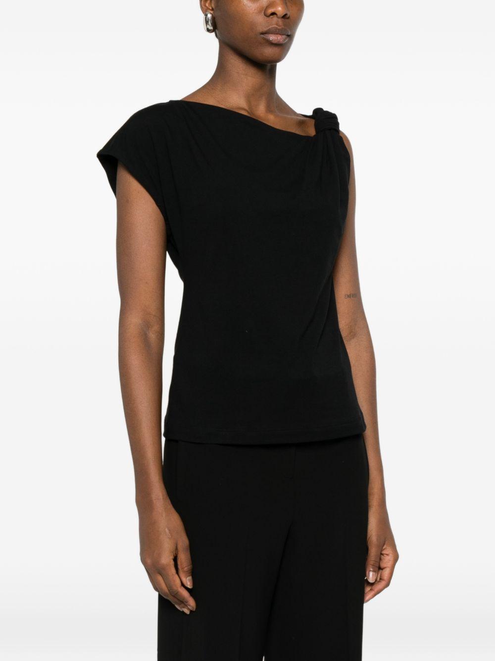 Marlena draped asymmetric-neck top 106373 A35DZ99 PINKO 