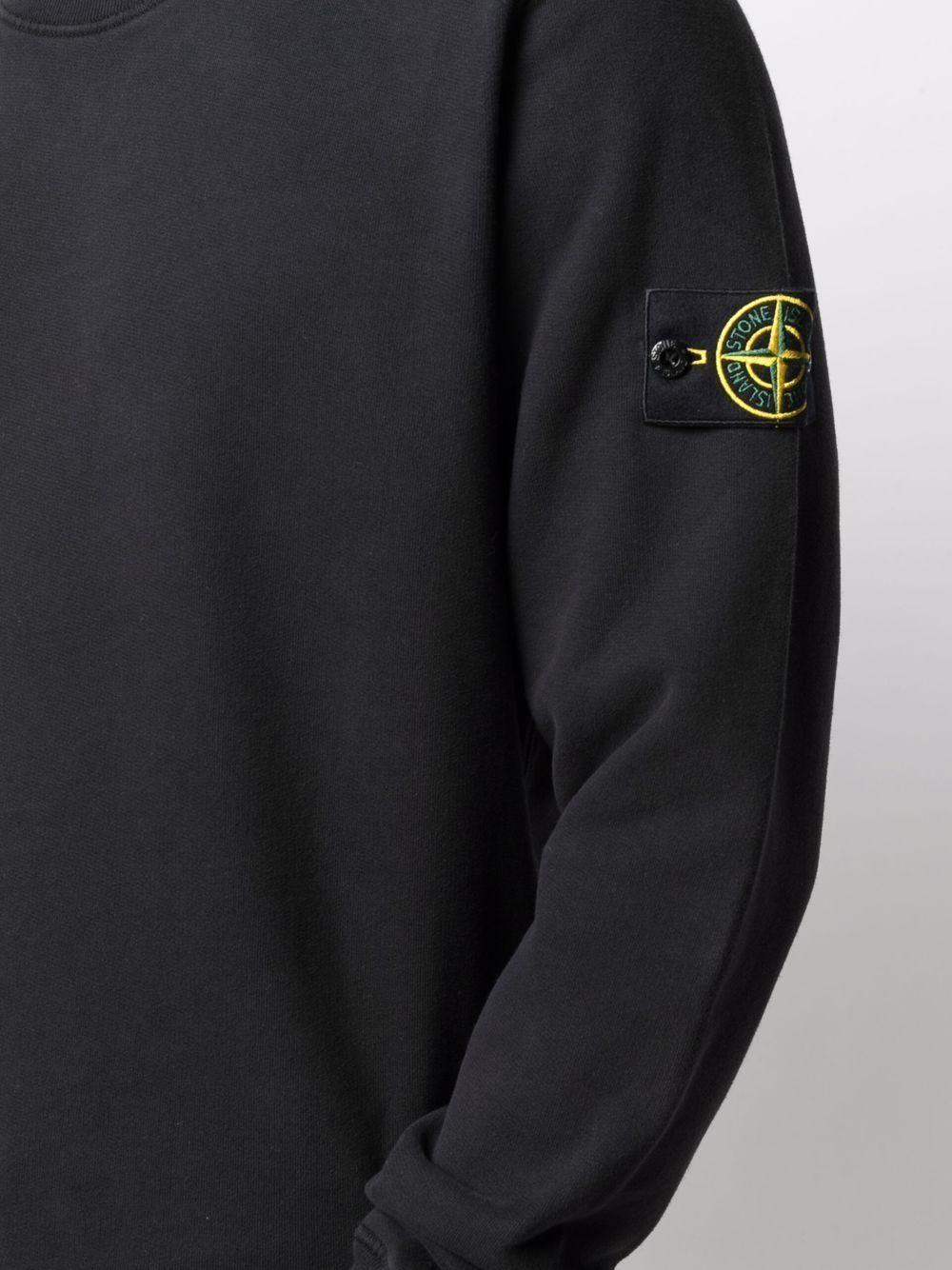 Black cotton logo patch sweatshirt 751563020 V0029 STONE ISLAND 