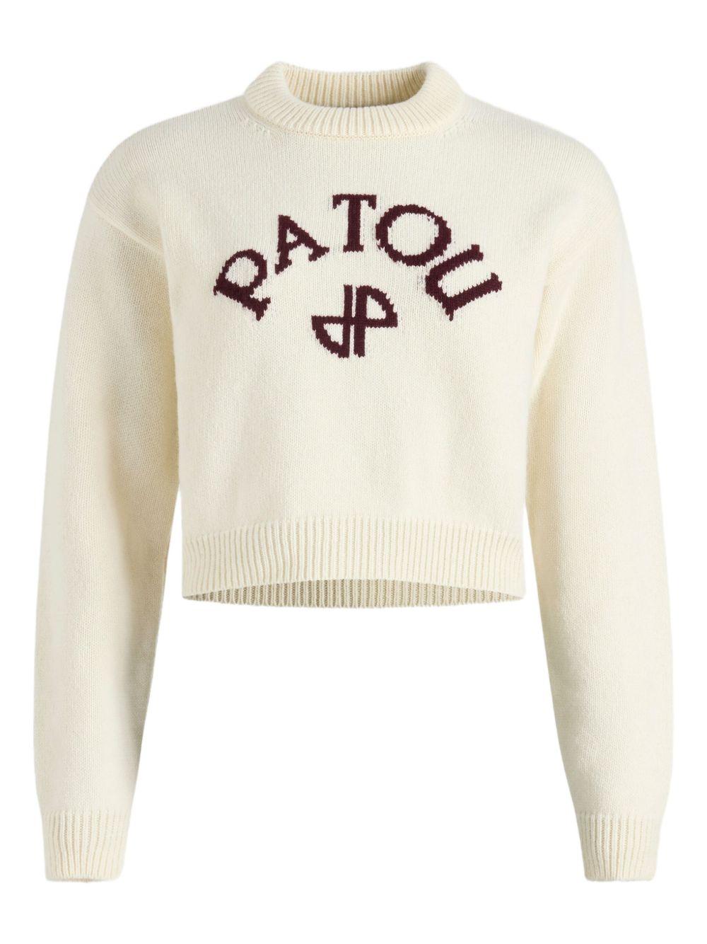 Patou logo and JP monogram intarsia jumper in wool and cashmere KN2788064 001W PATOU 