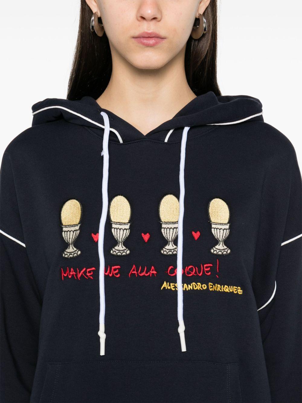Logo-embroidered hoodie<BR/><BR/><BR/> AE-SW001/CO 019COQUE ALESSANDRO ENRIQUEZ 
