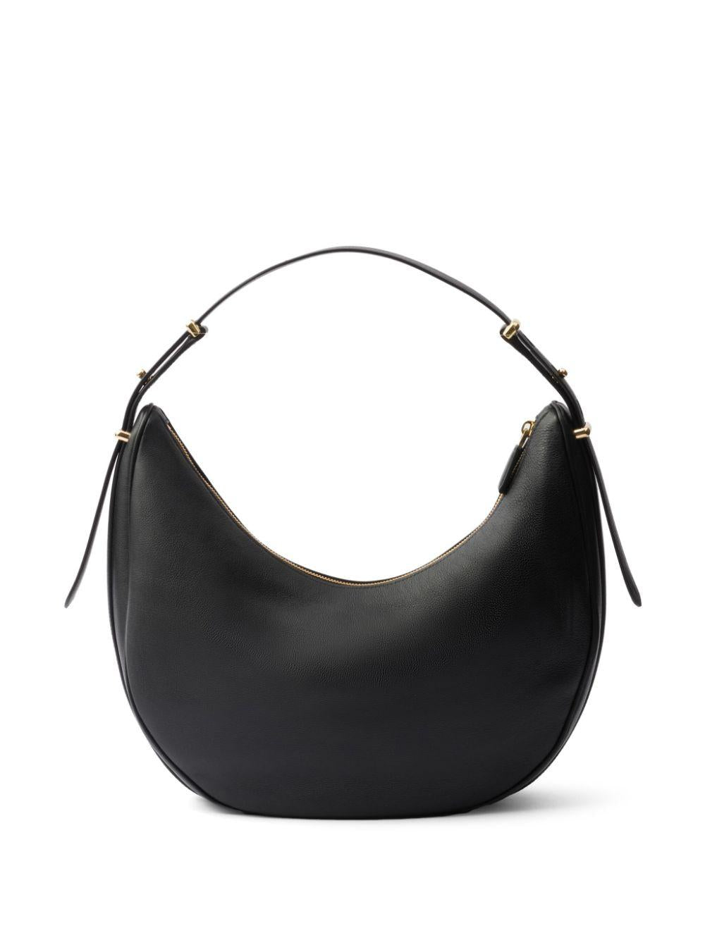 Large logo-plaque leather shoulder bag<BR/><BR/><BR/> 1BC212 2CYSF0002 PRADA 