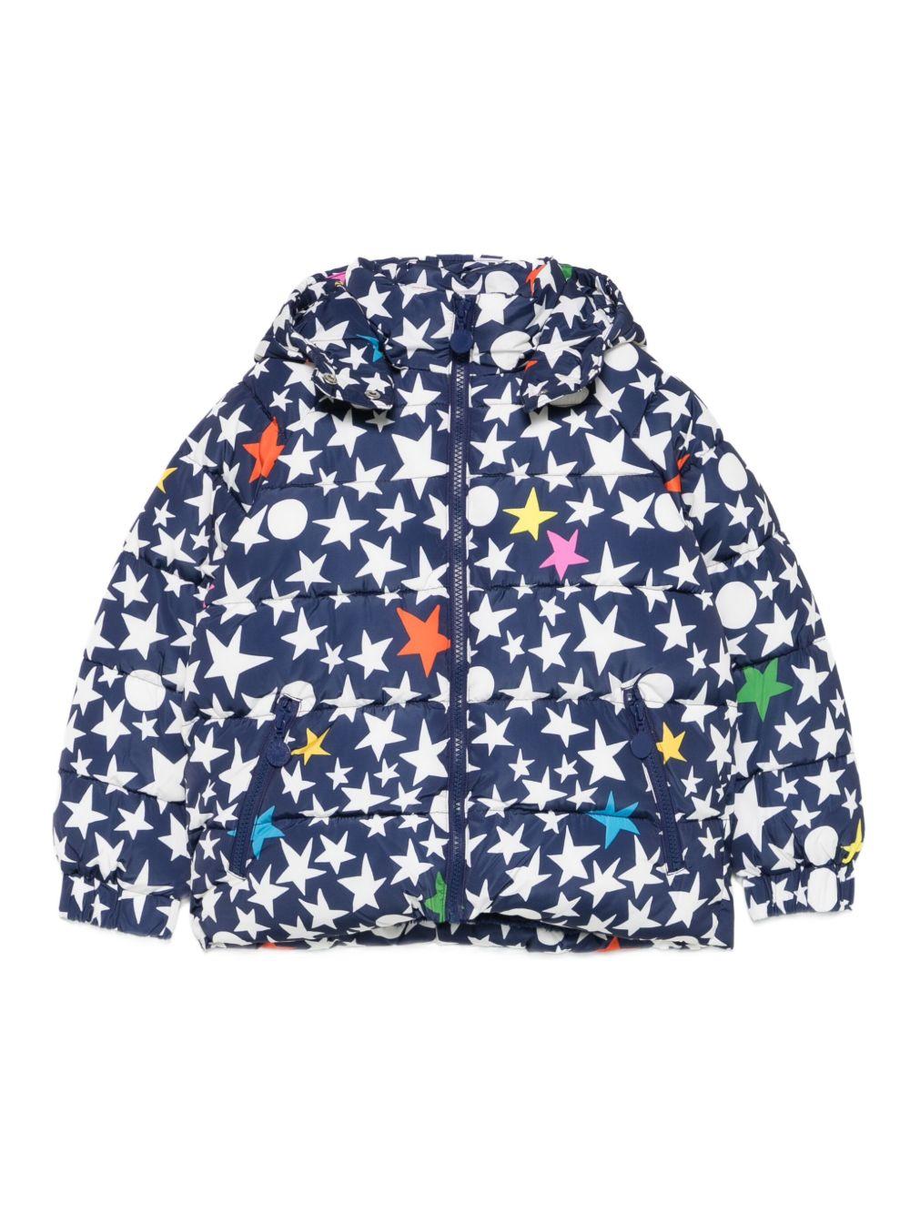 Star Print Hooded Puffer Coat TX2B37 Z3049667MC STELLA McCARTNEY KIDS 