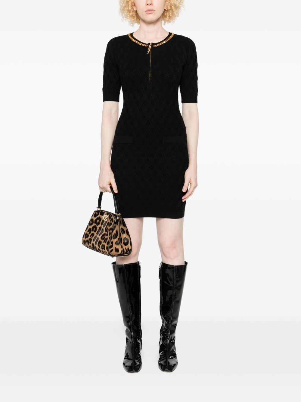 Mini dress in knit fabric with diamonds and jewel details AM20B56E2 110 ELISABETTA FRANCHI 