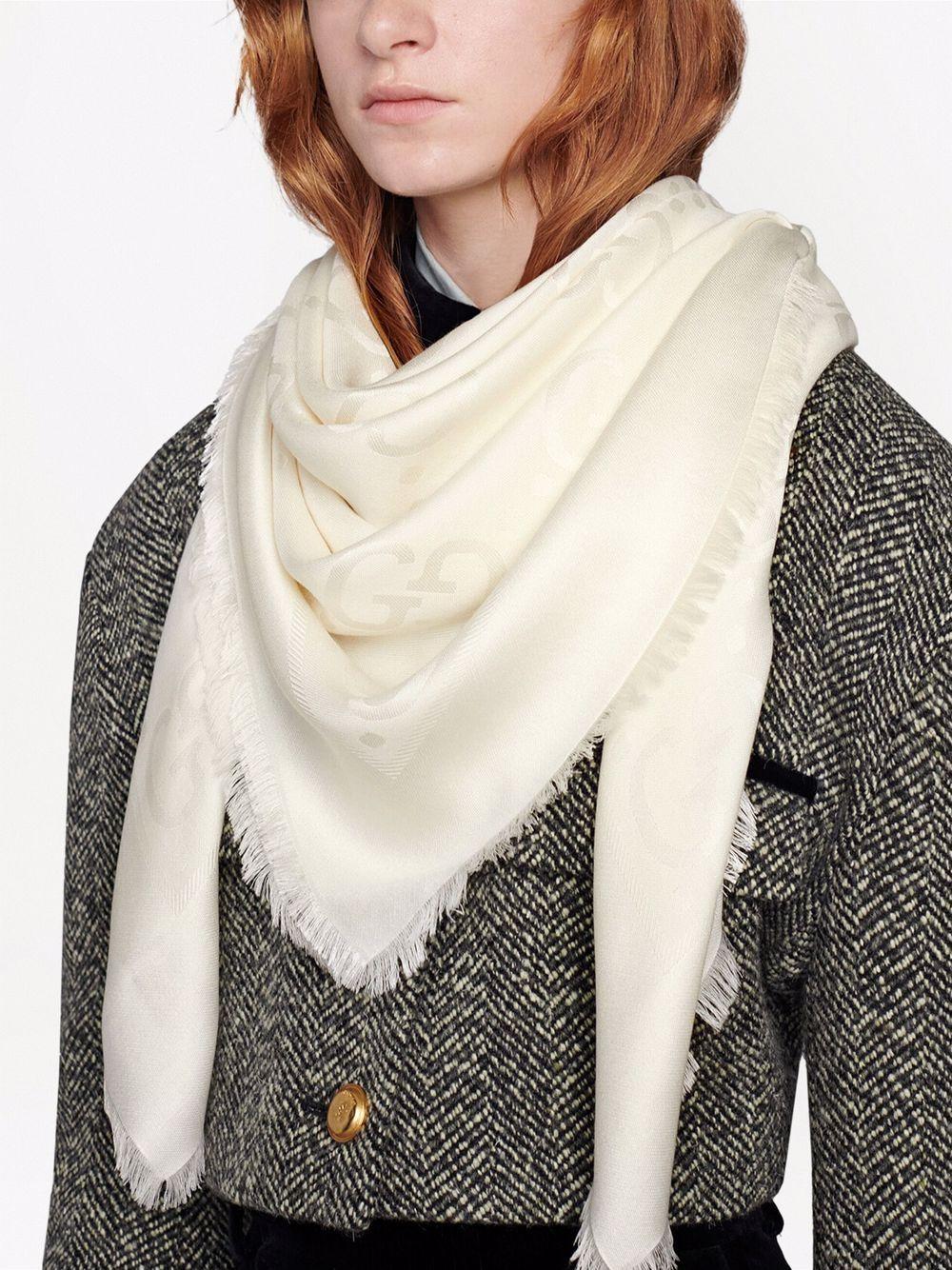 Patterned-jacquard silk scarf<BR/><BR/> 663671 3GC439000 GUCCI 