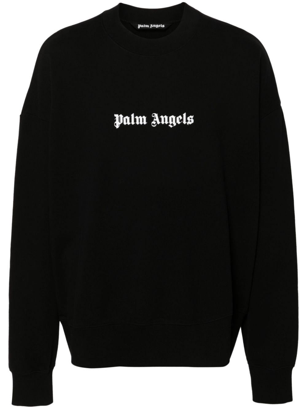 Logo-print sweatshirt<BR/><BR/><BR/> PMBA080C99FLE001 1001 PALM ANGELS 