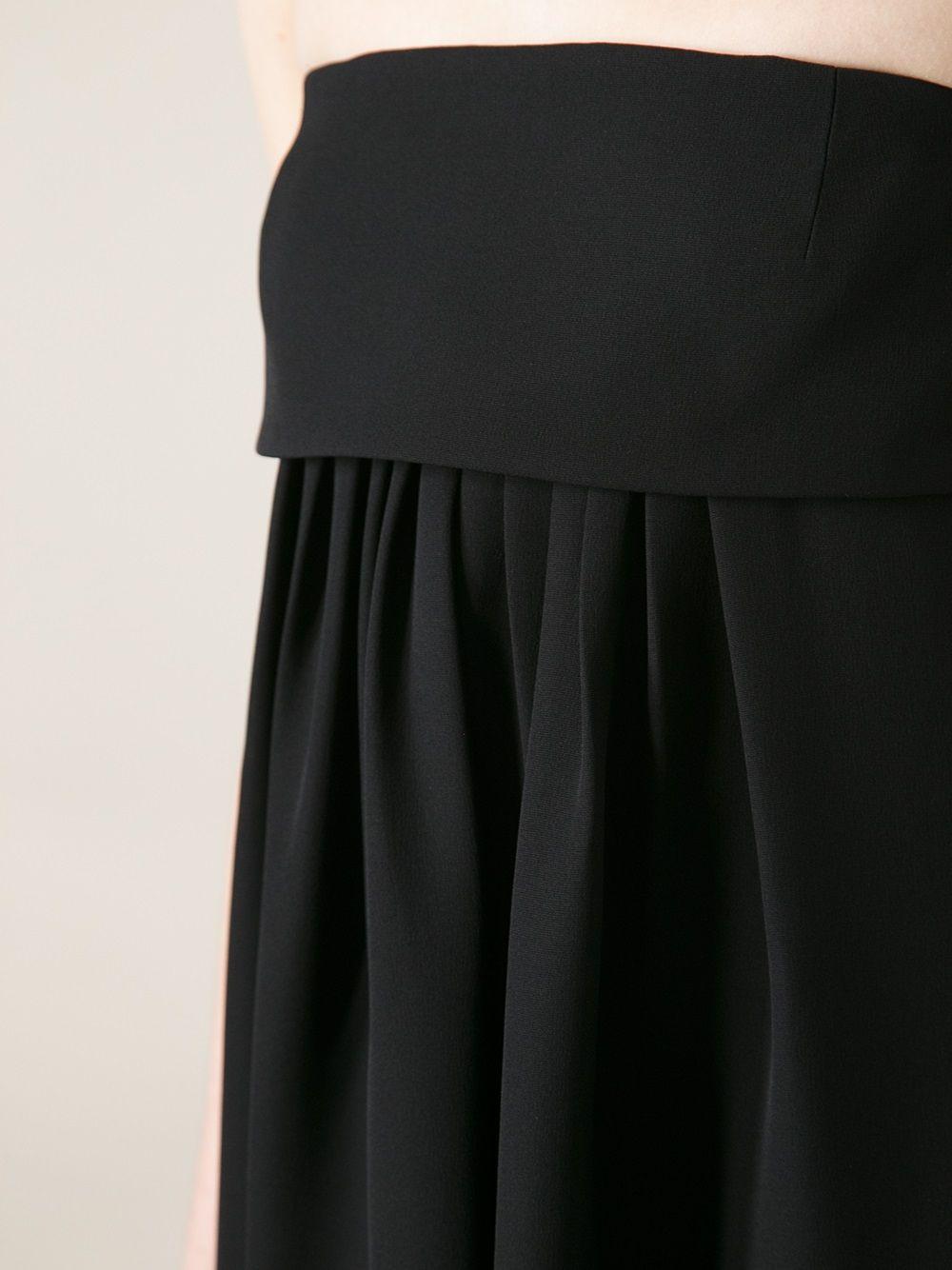 Black silk pleated bustier dress 339493 YA66A 1000 SAINT LAURENT 
