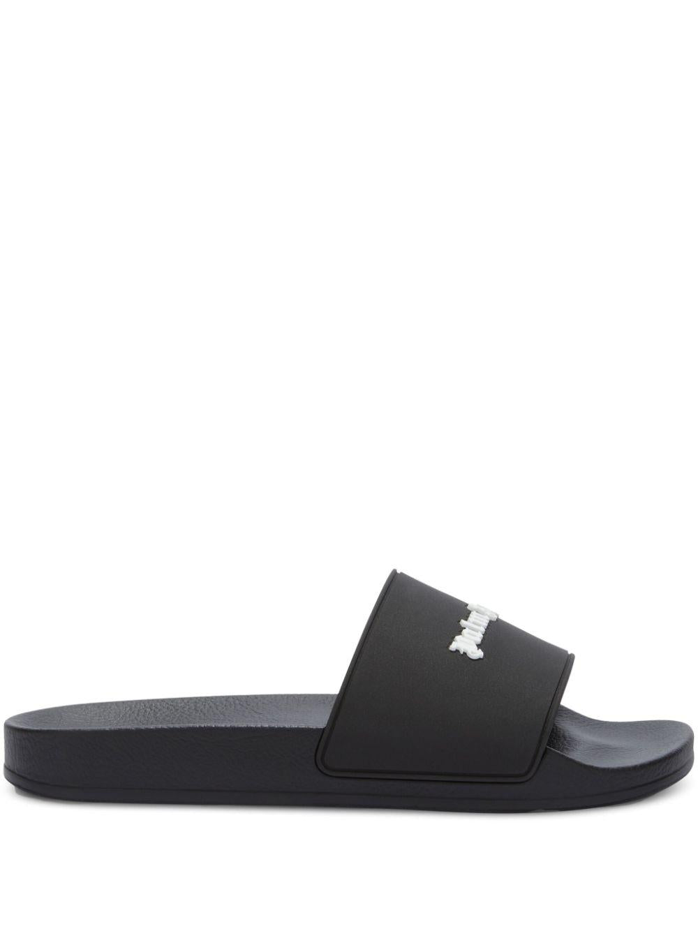 Logo-embossed pool slides<BR/><BR/><BR/> PMIC010C99MAT001 1001 PALM ANGELS 