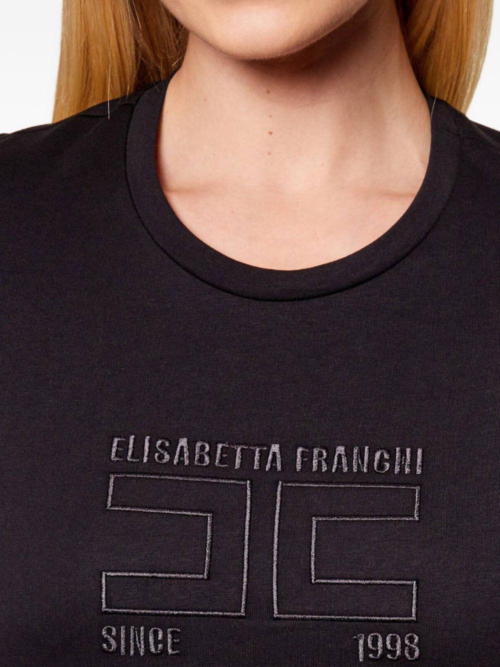 Jersey T-shirt with embroidered logo MA71G61E2 110 ELISABETTA FRANCHI 