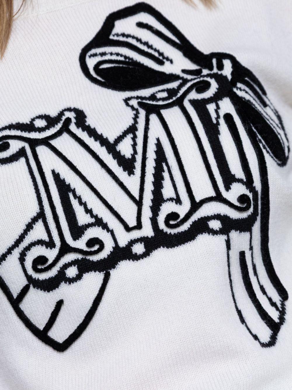White Zurlo monogram pattern sweater 2521366011 ZURLO008 MAX MARA 
