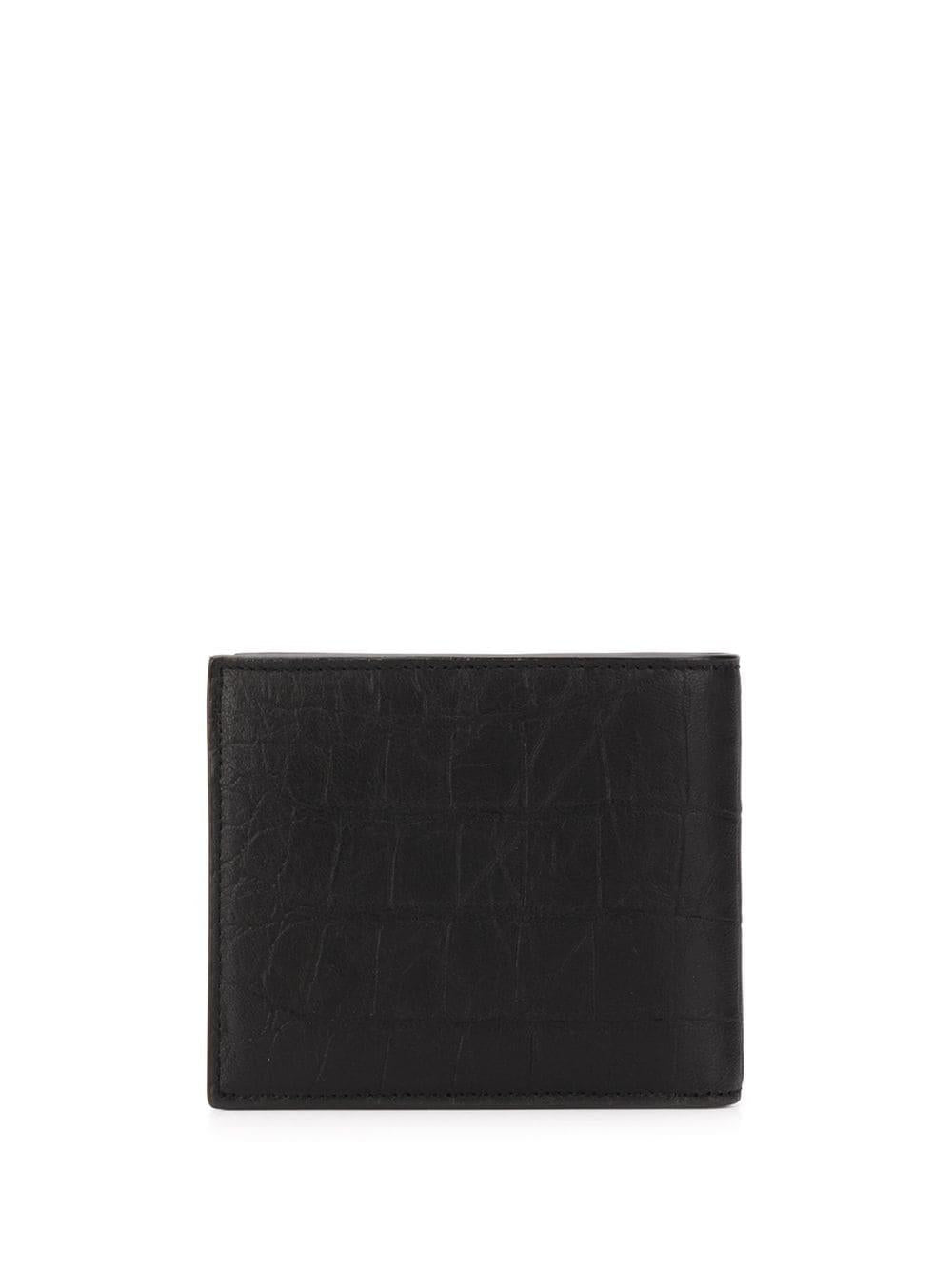 Black wrinkled-effect bi-fold wallet 463249C9H0U 1000 SAINT LAURENT 