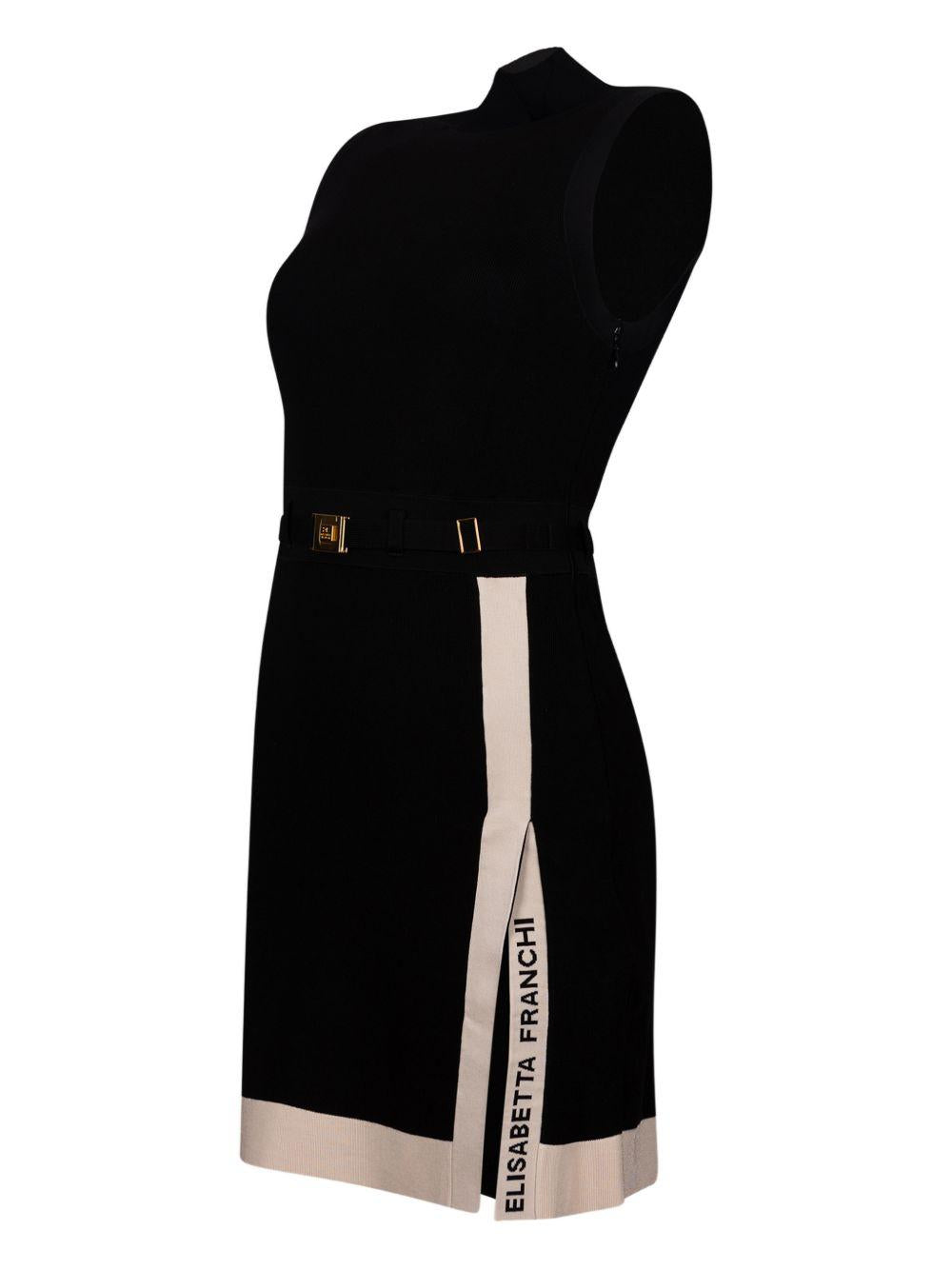 Mini knitted dress with shiny viscose bands AM02S61E2 685 ELISABETTA FRANCHI 