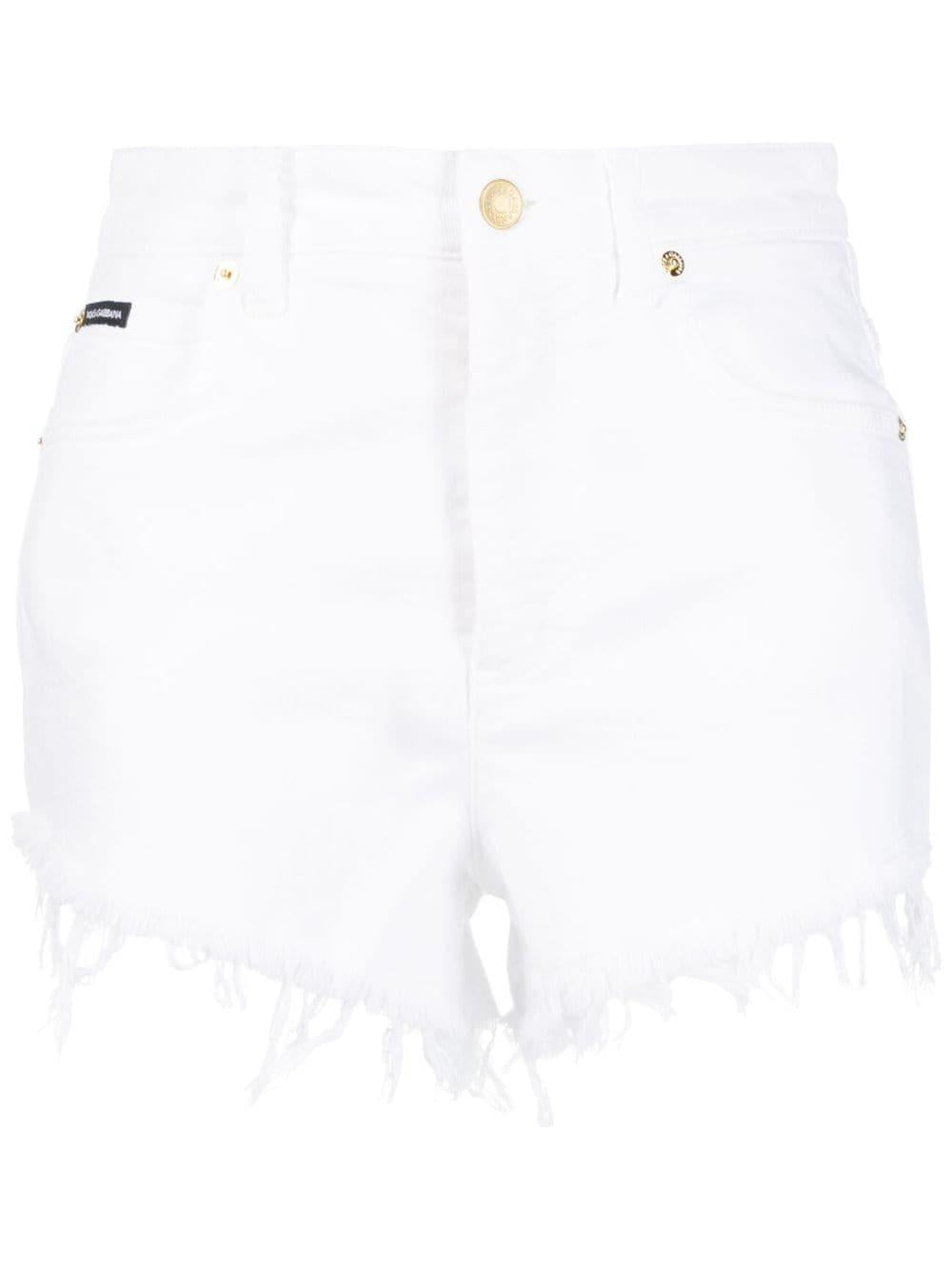High-waisted frayed denim shorts FTB47D G8GF5S9001 DOLCE & GABBANA 