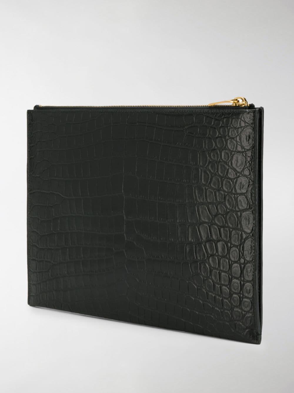 crocodile effect pouch 607779 DZE0W1000 SAINT LAURENT 