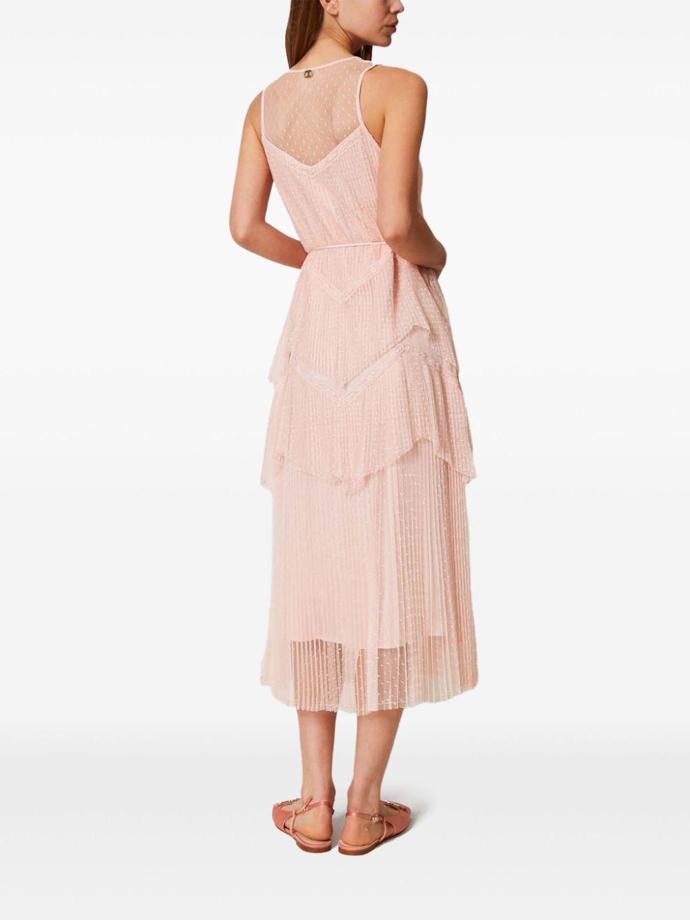 Long tulle dress with pleated flounces 251TP2511 00178 TWINSET 