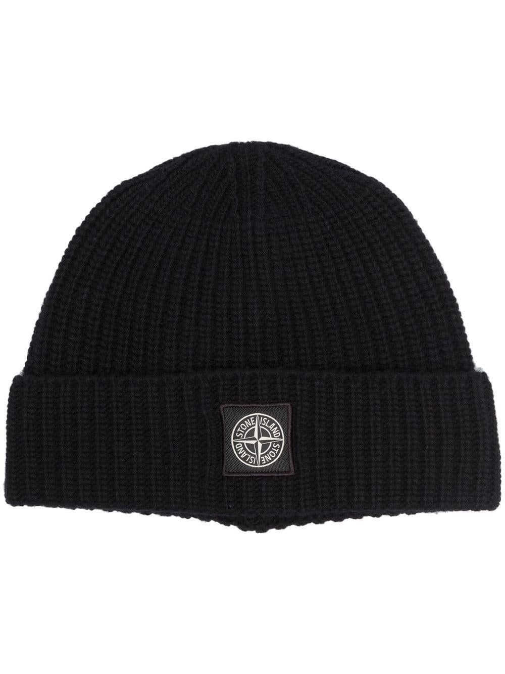 black logo-patch beanie 7715N10B5 V0029 STONE ISLAND 