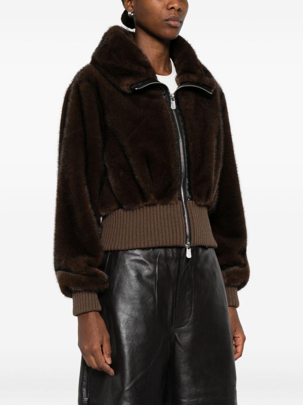 Faux fur bomber jacket 105399 A2PID49 PINKO 