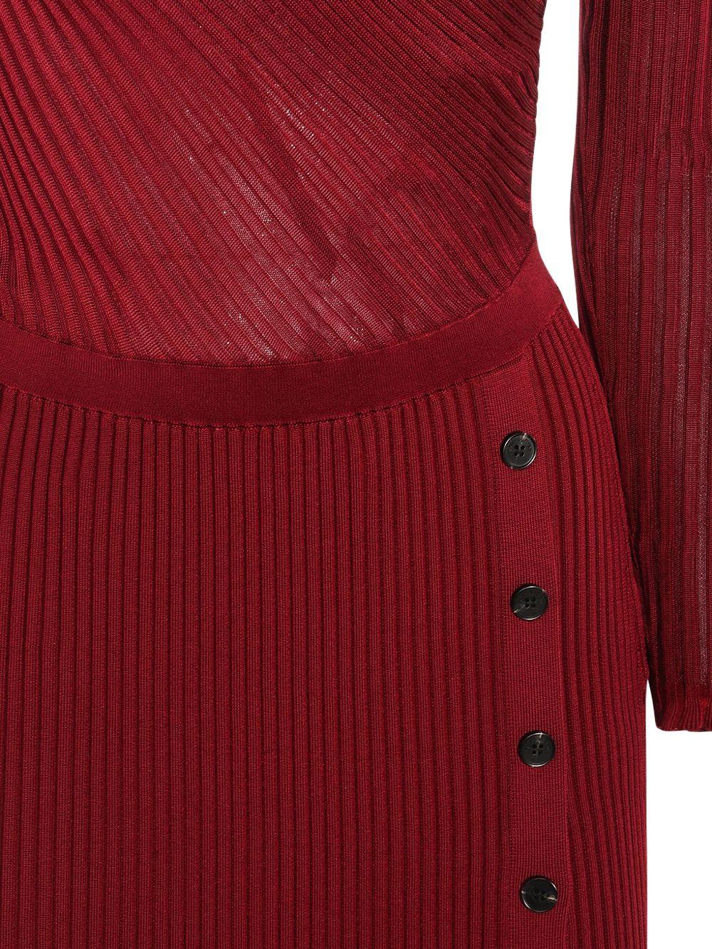 Burgundy cut out tib knit midi dress 080M BURGUNDY SELF-PORTRAIT 