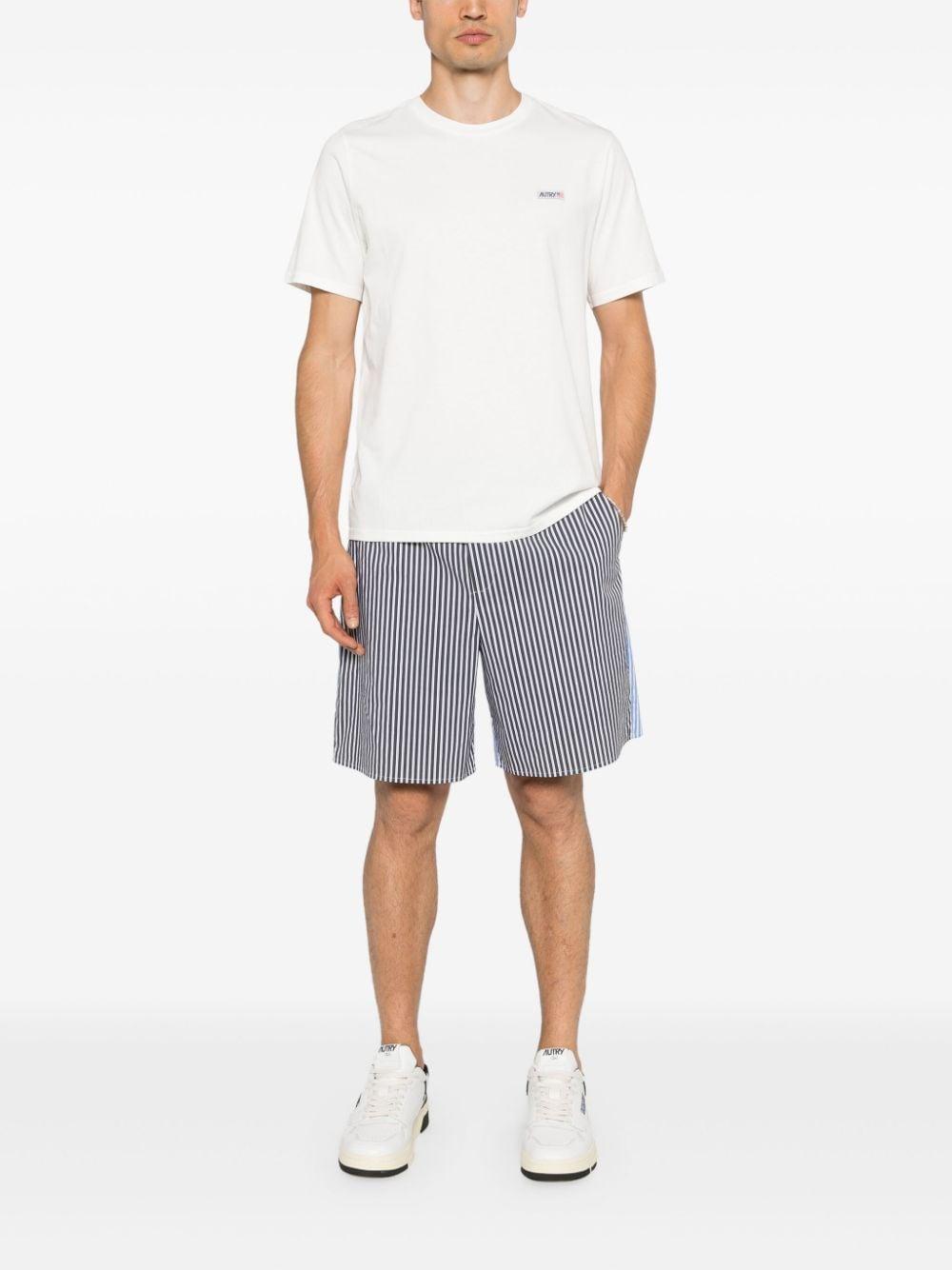 Logo-patch cotton T-shirt<BR/><BR/> TSPM 08CWCOTTON WHITE AUTRY 