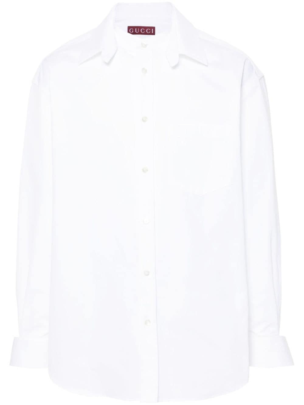 Logo-embossed cotton shirt<BR/><BR/><BR/> 787538 ZAQQS9000 GUCCI 