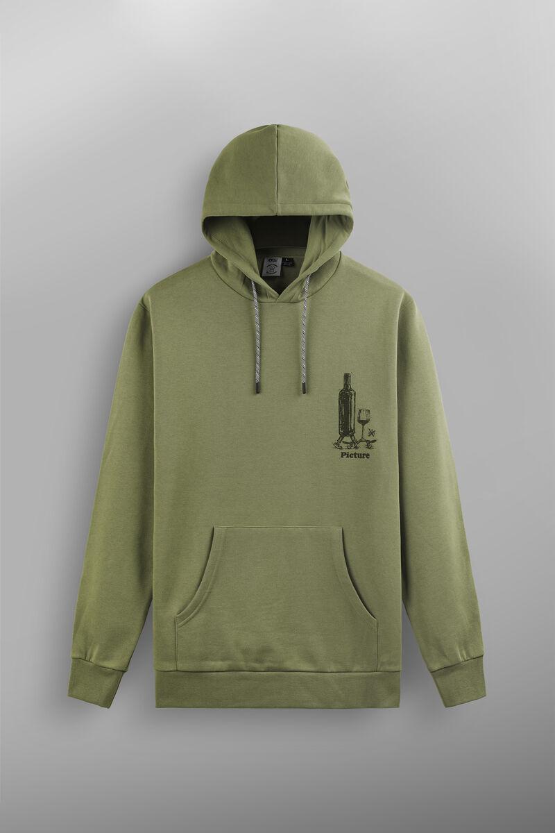 Olive hooded sweatshirt with embossed print MSW421 GREEN SPRAY PICTURE 