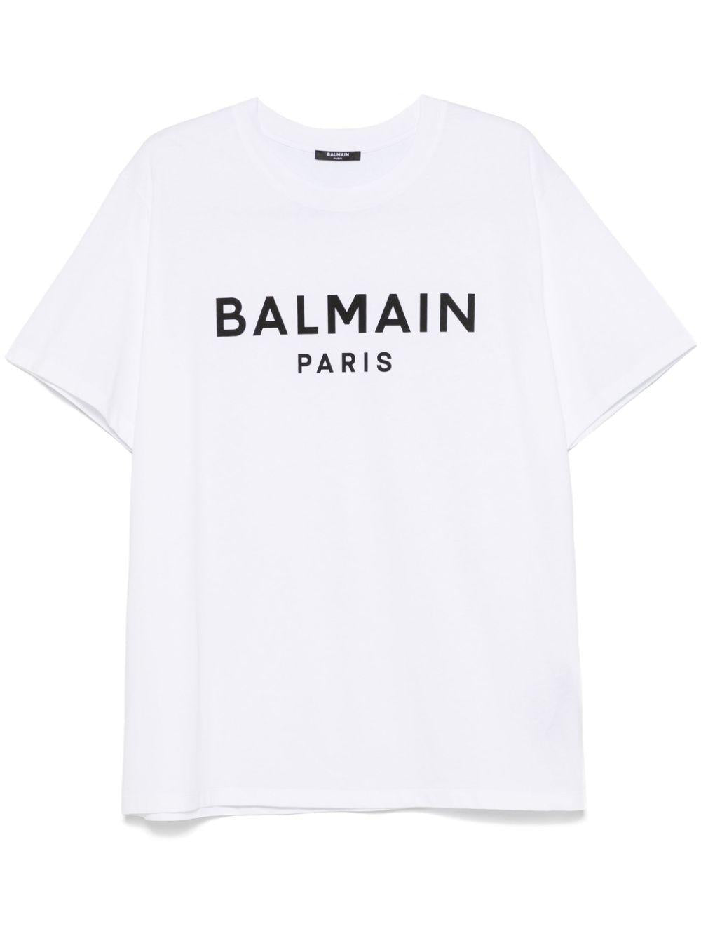 Logo-print T-shirt<BR/><BR/><BR/> EH1EG010BB73 GAB BALMAIN 