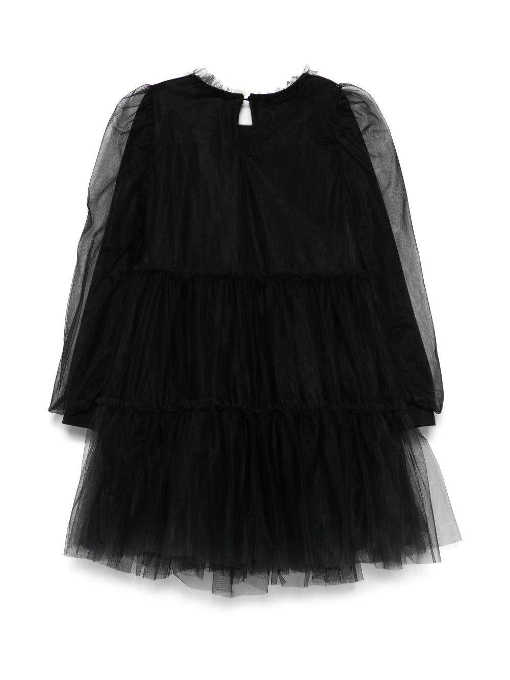 Tulle-overlay dress<BR/><BR/><BR/> 17D900 T99450050 MONNALISA 