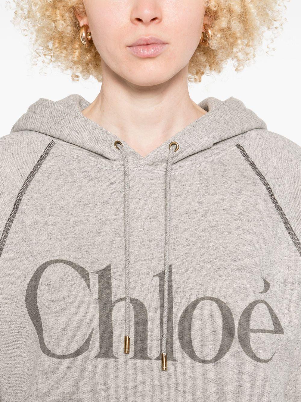Oversized logo hoodie in a cotton fleece mix CH25AJH10179 060 CHLOÉ 
