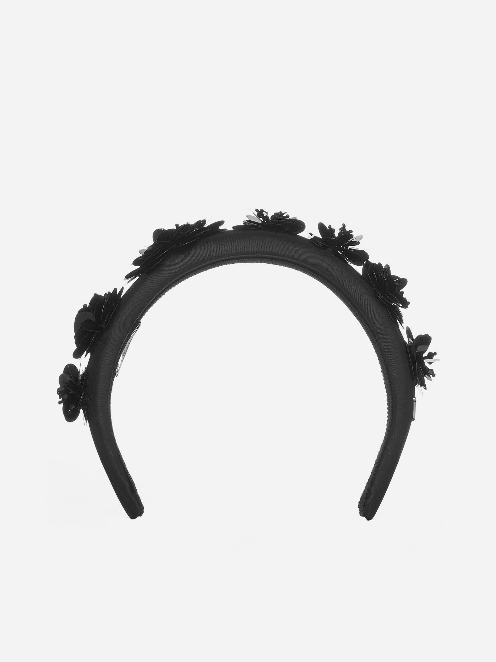 Re-nylon headband with 3D flowers 1IH019 11WPF0002 PRADA 