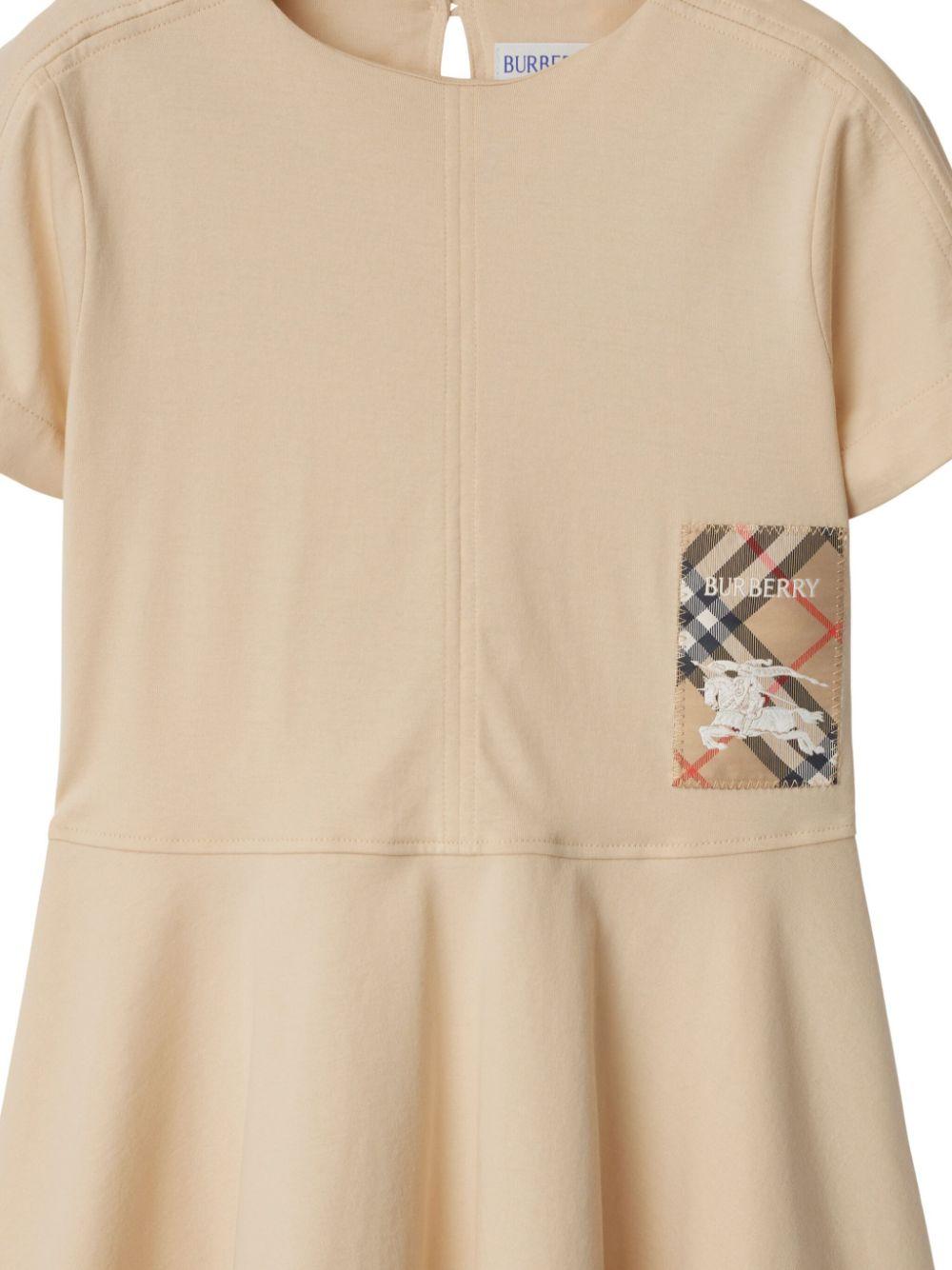 Check label cotton dress<BR/><BR/><BR/> 8104211 B8620 BURBERRY KIDS 