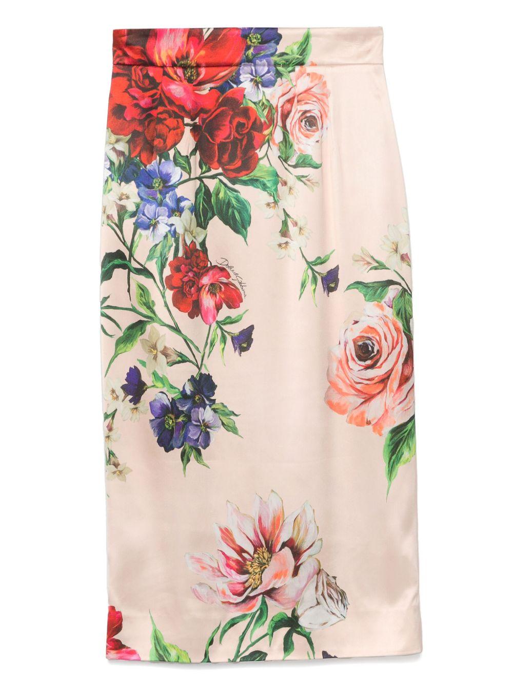 Floral-print midi skirt<BR/><BR/> F4BCAT FSIB5H25PR DOLCE & GABBANA 