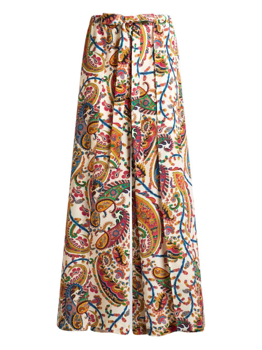 PALAZZO TROUSERS WITH BELT AND FLORAL PAISLEY PATTERN WRPA0013 AKF33X0801 ETRO 