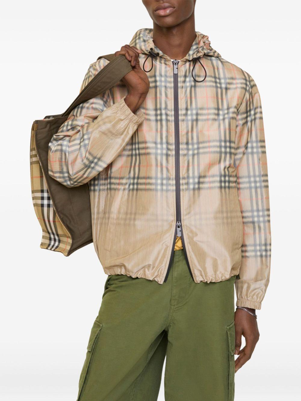 Hooded jacket with faded check 8118831 B9368 BURBERRY 