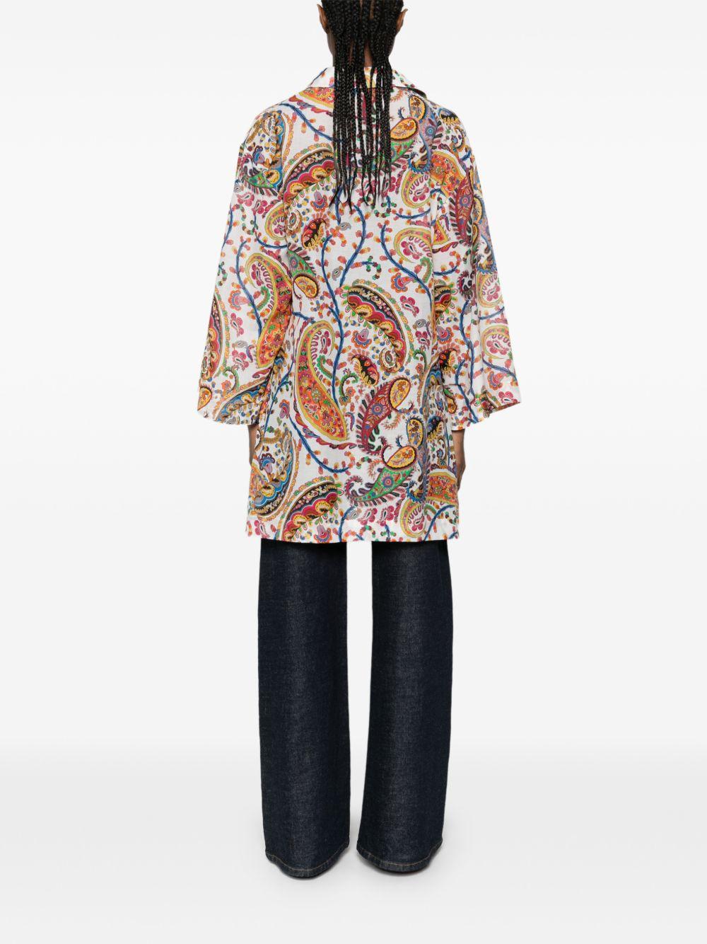 Paisley-Print V-Neck Beach Kimono Shirt WRPA0023 AKF16X0801 ETRO 