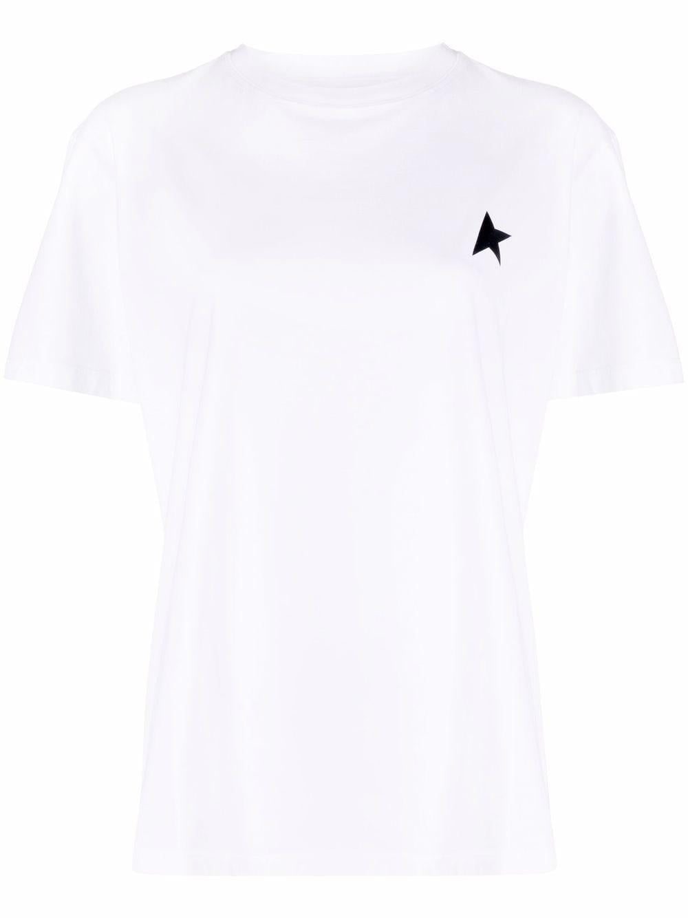 White cotton logo print T-shirt GWP00880 10364 GOLDEN GOOSE 